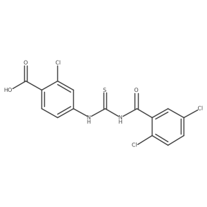 2-Chloro-4-[[[(2,5-dichlorobenzoyl)amino]thioxomethyl]amino]benzoic acid Structure