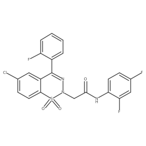 2-[6-chloro-4-(2-fluorophenyl)-1,1-dioxido-2H-1,2,3-benzothiadiazin-2-yl]-N-(2,4-difluorophenyl)acetamide结构式