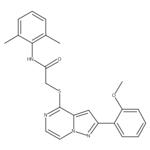 N-(2,6-dimethylphenyl)-2-{[2-(2-methoxyphenyl)pyrazolo[1,5-a]pyrazin-4-yl]sulfanyl}acetamide结构式