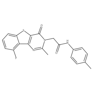 2-(9-fluoro-2-methyl-4-oxo[1]benzothieno[3,2-d]pyrimidin-3(4H)-yl)-N-(4-methylphenyl)acetamide结构式