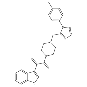 1-(1H-indol-3-yl)-2-(4-((1-(p-tolyl)-1H-tetrazol-5-yl)methyl)piperazin-1-yl)ethane-1,2-dione Structure