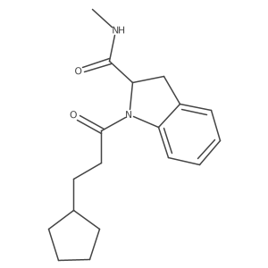 1-(3-cyclopentylpropanoyl)-N-methylindoline-2-carboxamide结构式