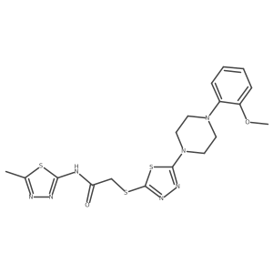 COc1ccccc1N1CCN(c2nnc(SCC(=O)Nc3nnc(C)s3)s2)CC1结构式