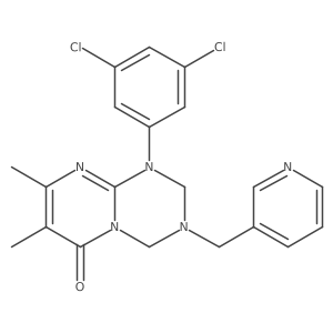 1-(3,5-dichlorophenyl)-7,8-dimethyl-3-(pyridin-3-ylmethyl)-1,2,3,4-tetrahydro-6H-pyrimido[1,2-a][1,3,5]triazin-6-one Structure