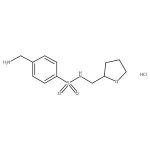 4-(aminomethyl)-N-(oxolan-2-ylmethyl)benzene-1-sulfonamide hydrochloride Structure