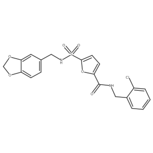5-(N-(benzo[d][1,3]dioxol-5-ylmethyl)sulfamoyl)-N-(2-chlorobenzyl)furan-2-carboxamide Structure