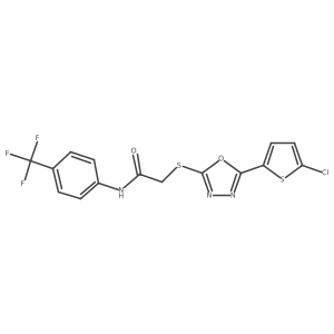 2-((5-(5-chlorothiophen-2-yl)-1,3,4-oxadiazol-2-yl)thio)-N-(4-(trifluoromethyl)phenyl)acetamide Structure