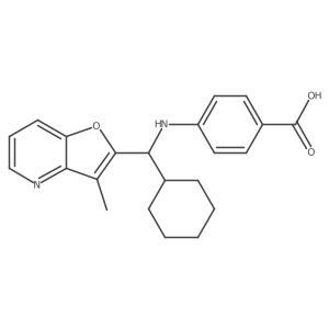4-[[Cyclohexyl(3-methylfuro[3,2-b]pyridin-2-yl)methyl]amino]benzoic acid Structure