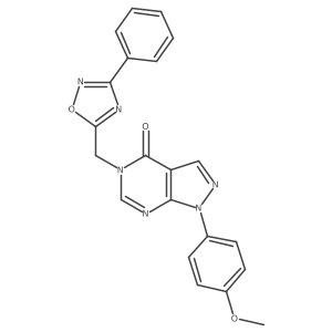 1-(4-methoxyphenyl)-5-[(3-phenyl-1,2,4-oxadiazol-5-yl)methyl]-1H,4H,5H-pyrazolo[3,4-d]pyrimidin-4-one结构式