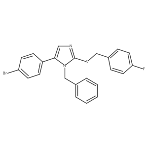 1-benzyl-5-(4-bromophenyl)-2-((4-fluorobenzyl)thio)-1H-imidazole结构式