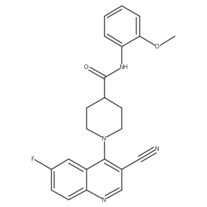 1-(3-cyano-6-fluoroquinolin-4-yl)-N-(2-methoxyphenyl)piperidine-4-carboxamide Structure