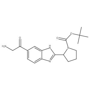 (S)-tert-butyl 2-(6-(2-aminoacetyl)-1H-benzo[d]imidazol-2-yl)pyrrolidine-1-carboxylate Structure