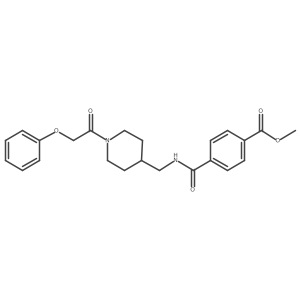 Methyl 4-(((1-(2-phenoxyacetyl)piperidin-4-yl)methyl)carbamoyl)benzoate Structure