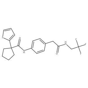 N-(4-(2-oxo-2-((2,2,2-trifluoroethyl)amino)ethyl)phenyl)-1-(thiophen-2-yl)cyclopentanecarboxamide结构式