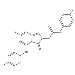 2-[5-(4-fluoroanilino)-7-methyl-3-oxo[1,2,4]triazolo[4,3-c]pyrimidin-2(3H)-yl]-N~1~-(4-methylphenyl)acetamide结构式