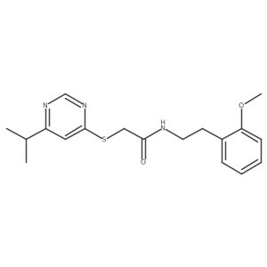 2-((6-isopropylpyrimidin-4-yl)thio)-N-(2-methoxyphenethyl)acetamide结构式
