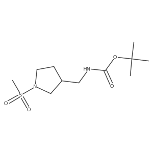 tert-butyl N-[(1-methylsulfonylpyrrolidin-3-yl)methyl]carbamate结构式
