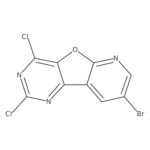8-Bromo-2,4-dichloropyrido[3',2':4,5]furo[3,2-d]pyrimidine结构式