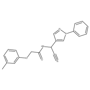 N-[cyano(1-phenyl-1H-pyrazol-4-yl)methyl]-2-(3-methylphenoxy)acetamide Structure