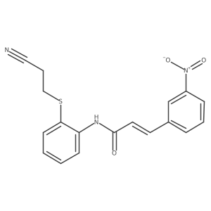 (Z)-N-(2-((2-cyanoethyl)thio)phenyl)-3-(3-nitrophenyl)acrylamide结构式