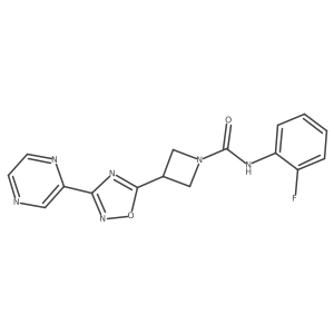 N-(2-fluorophenyl)-3-(3-(pyrazin-2-yl)-1,2,4-oxadiazol-5-yl)azetidine-1-carboxamide结构式