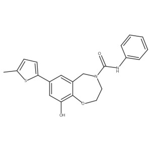 9-Hydroxy-7-(5-methylthiophen-2-yl)-N-phenyl-2,3-dihydrobenzo[f][1,4]oxazepine-4(5H)-carboxamide结构式