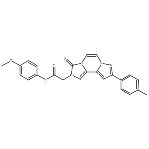 N-(4-methoxyphenyl)-2-[11-(4-methylphenyl)-5-oxo-3,4,6,9,10-pentazatricyclo[7.3.0.02,6]dodeca-1(12),2,7,10-tetraen-4-yl]acetamide结构式