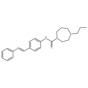 1H-1,4-Diazepine-1-carboxamide, hexahydro-N-[4-(2-phenyldiazenyl)phenyl]-4-propyl- Structure
