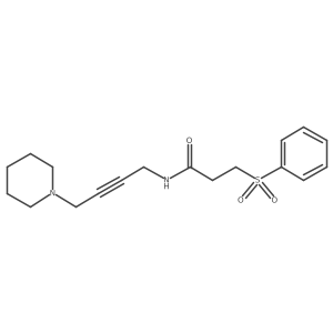 3-(benzenesulfonyl)-N-[4-(1-piperidyl)but-2-ynyl]propanamide结构式