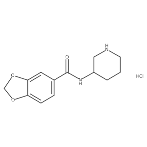 (S)-N-(piperidin-3-yl)benzo[d][1,3]dioxole-5-carboxamide hydrochloride Structure