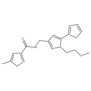 N-((5-(furan-2-yl)-1-(2-methoxyethyl)-1H-pyrazol-3-yl)methyl)-5-methylisoxazole-3-carboxamide结构式
