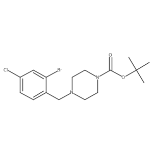 Tert-butyl 4[(2-bromo-4-chlorophenyl)methyl]piperazine-1-carboxylate结构式