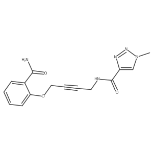 N-(4-(2-carbamoylphenoxy)but-2-yn-1-yl)-1-methyl-1H-1,2,3-triazole-4-carboxamide结构式