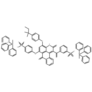Methyltriphenylphosphonium 3-(2,7-dioxo-4-(4-(tert-pentyl)phenoxy)-6-((4-sulfonatophenyl)amino)-2,7-dihydro-3H-naphtho[1,2,3-de]quinoline-1-carbonyl)benzenesulfonate Structure