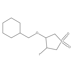 3-(Cyclohexylmethoxy)-4-iodo-1lambda6-thiolane-1,1-dione结构式