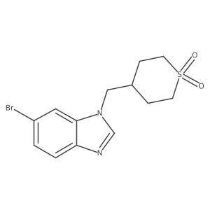 4-((6-Bromo-1H-benzo[d]imidazol-1-yl)methyl)tetrahydro-2H-thiopyran 1,1-dioxide结构式