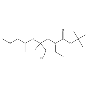 tert-butyl N-{3-bromo-2-[(1-methoxypropan-2-yl)oxy]-2-methylpropyl}-N-ethylcarbamate结构式