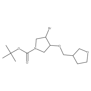 Tert-butyl 3-bromo-4-[(oxolan-3-yl)methoxy]pyrrolidine-1-carboxylate Structure