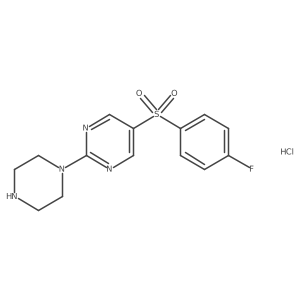 5-(4-fluorophenylsulfonyl)-2-(piperazin-1-yl)pyrimidine HCl salt结构式