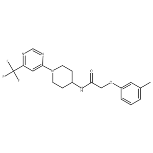 2-(3-methylphenoxy)-N-{1-[6-(trifluoromethyl)pyrimidin-4-yl]piperidin-4-yl}acetamide结构式