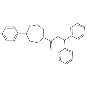 3,3-Diphenyl-1-(7-phenyl-1,4-thiazepan-4-yl)propan-1-one结构式