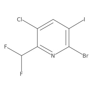 2-Bromo-5-chloro-6-(difluoromethyl)-3-iodopyridine结构式