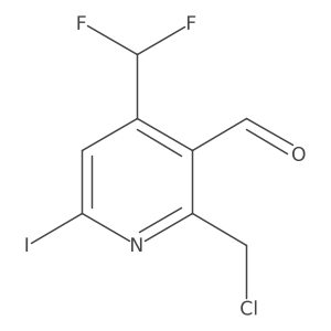 2-(Chloromethyl)-4-(difluoromethyl)-6-iodopyridine-3-carboxaldehyde Structure
