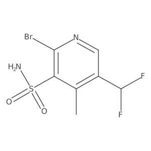 2-Bromo-5-(difluoromethyl)-4-methylpyridine-3-sulfonamide结构式