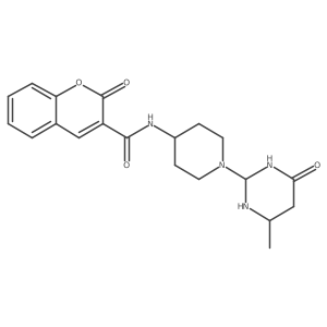 N-[1-(4-methyl-6-oxo-1,3-diazinan-2-yl)piperidin-4-yl]-2-oxochromene-3-carboxamide Structure