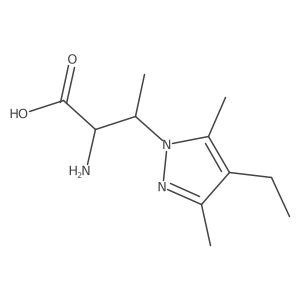 2-amino-3-(4-ethyl-3,5-dimethyl-1H-pyrazol-1-yl)butanoic acid结构式