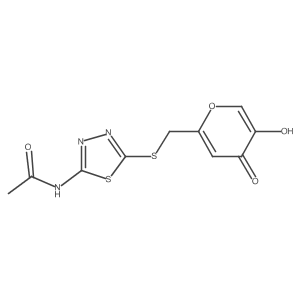 N-(5-(((5-hydroxy-4-oxo-4H-pyran-2-yl)methyl)thio)-1,3,4-thiadiazol-2-yl)acetamide Structure