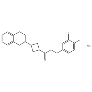 1-(3-(3,4-dihydroisoquinolin-2(1H)-yl)azetidin-1-yl)-3-(3-fluoro-4-methylphenyl)propan-1-one hydrochloride Structure