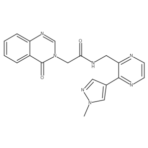 N-((3-(1-methyl-1H-pyrazol-4-yl)pyrazin-2-yl)methyl)-2-(4-oxoquinazolin-3(4H)-yl)acetamide结构式
