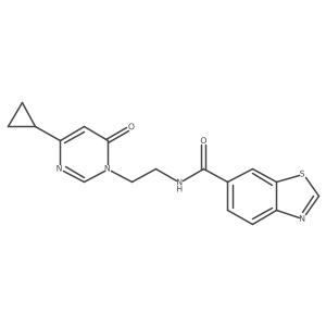 N-(2-(4-cyclopropyl-6-oxopyrimidin-1(6H)-yl)ethyl)benzo[d]thiazole-6-carboxamide Structure